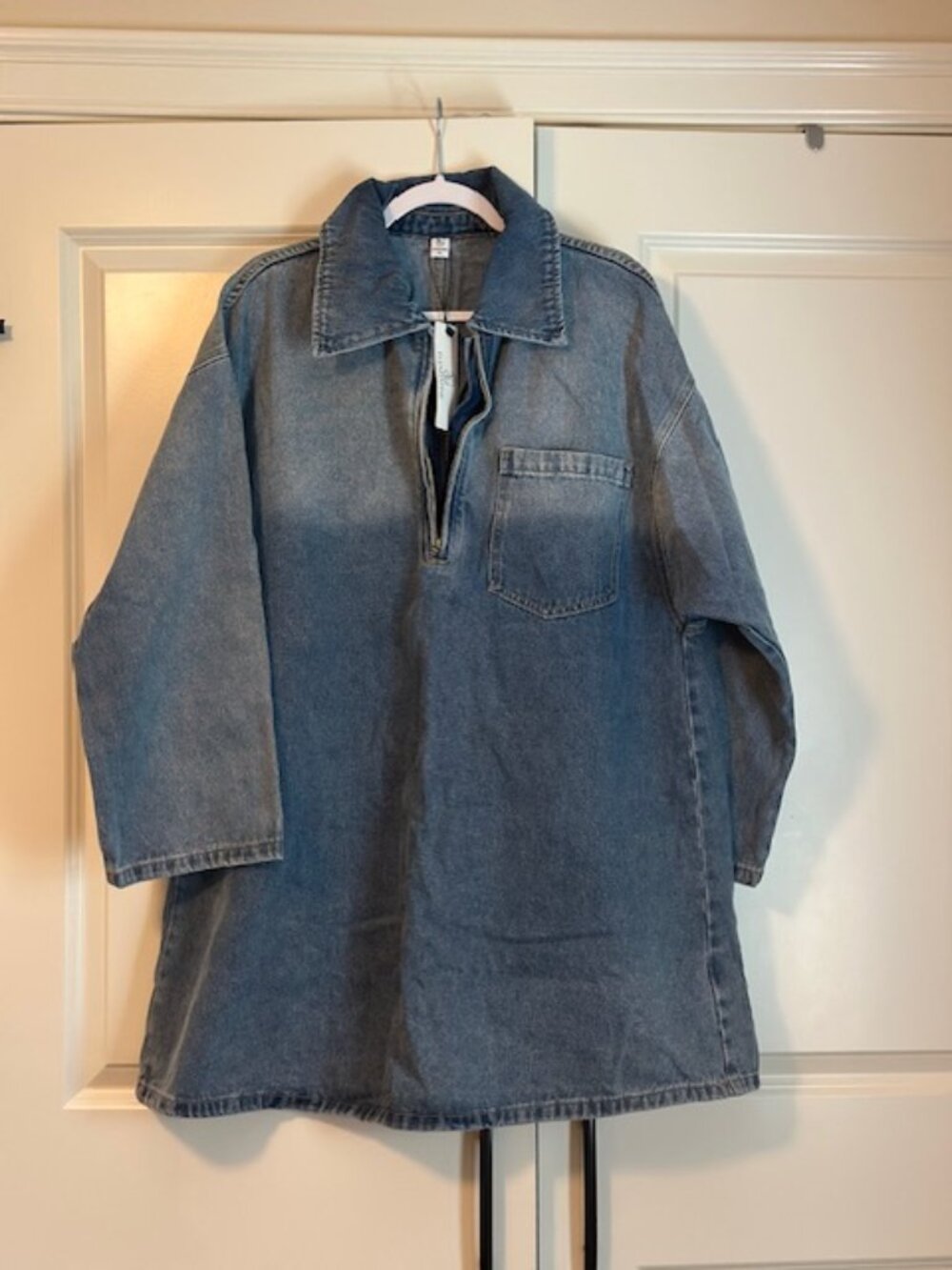 Elengatine XL Long Sleeve Denim Mini Dress